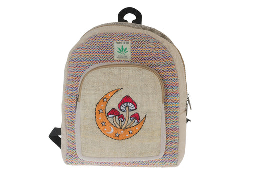 Hemp Cotton Moon mushroom world Backpack